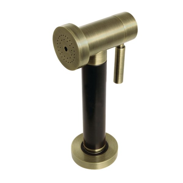 Gourmet Scape KSSPR3K Brass Kitchen Side Sprayer with Black Grip, Antique Brass KSSPR3K